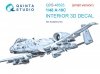 Quinta Studio QDS-48323 A-10C 3D-Printed & coloured Interior on decal paper (Academy) (Small version) 1/48